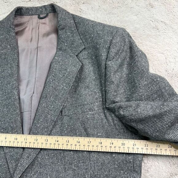 Yves St Germain Wool Blend Gray Tweed Blazer Jacket Mens Size 44 Coat Vintage - Picture 9 of 13